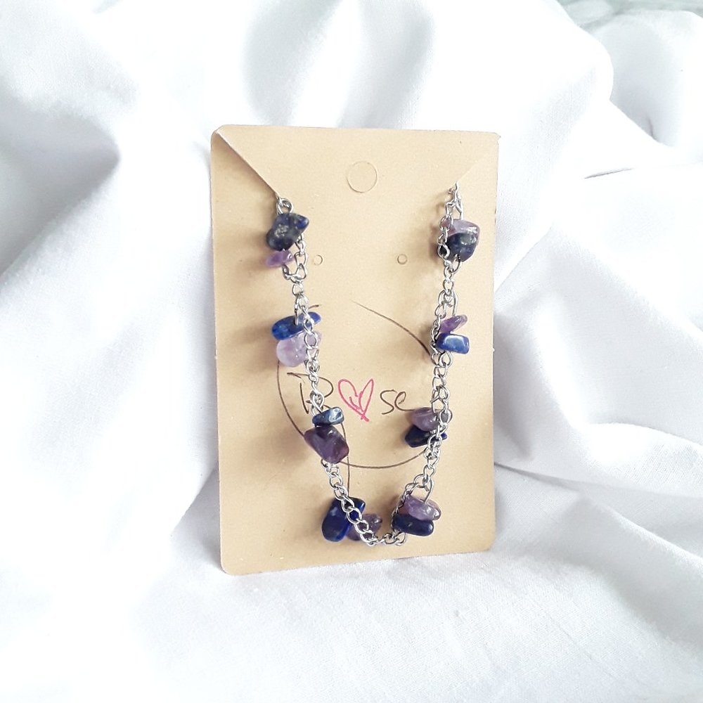 2/35$ Lapis Lazuli Amethyst chain bracelet